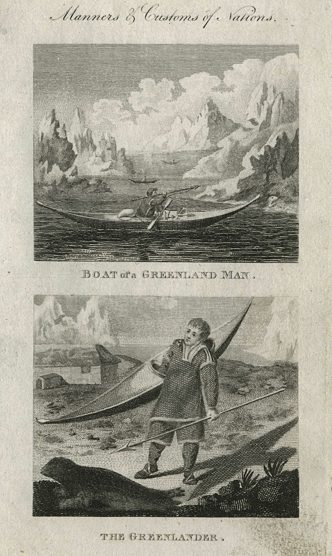 Greenland, boat and native, 1827