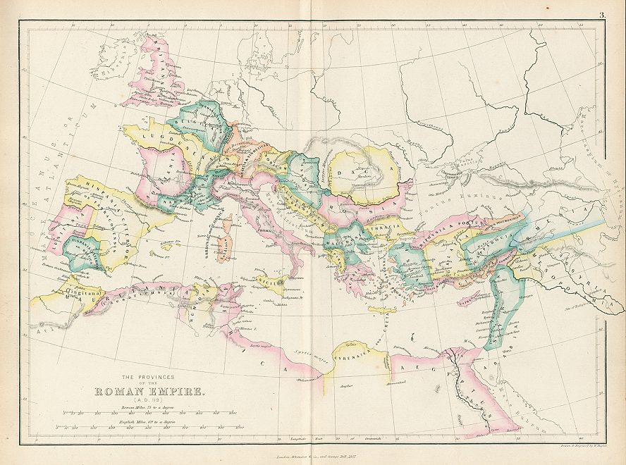 Roman Empire in provinces in 119 AD, 1858