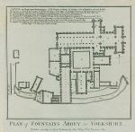 Yorkshire, Plan of Fountains Abbey, 1786