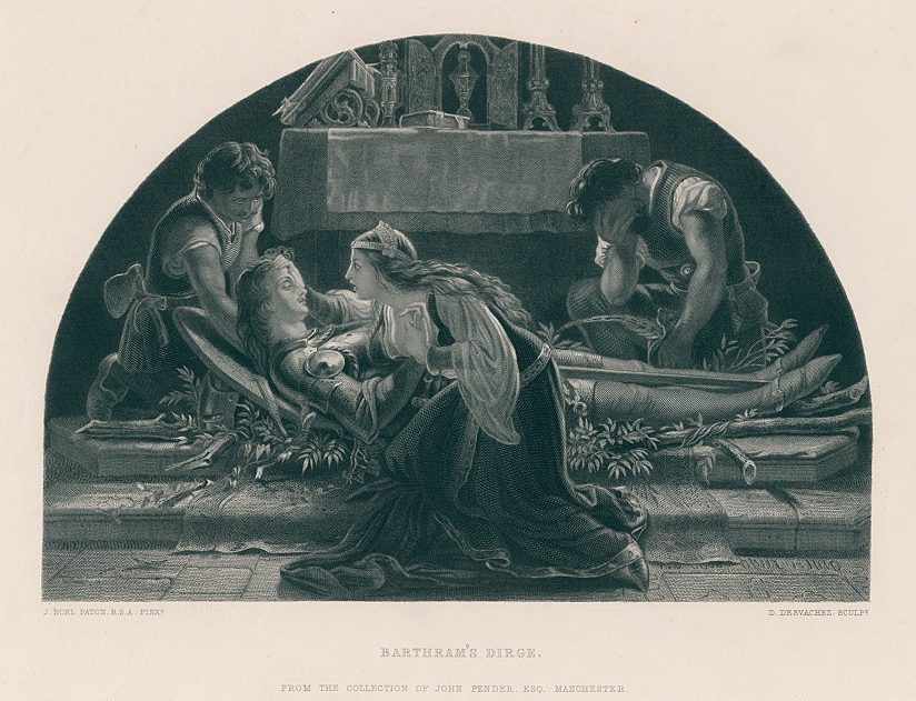 Barthram's Dirge, engraving after J.Noel Paton, 1863