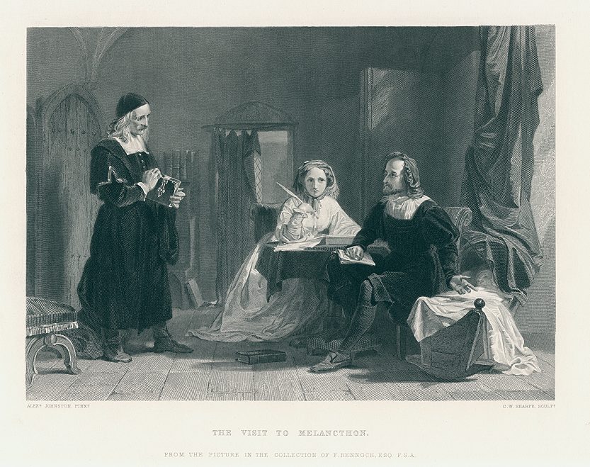 The Visit to Melancthon, engraving after Alex Johnston, 1863