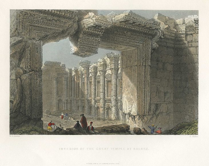Holy Land, Great Temple at Baalbek, 1837