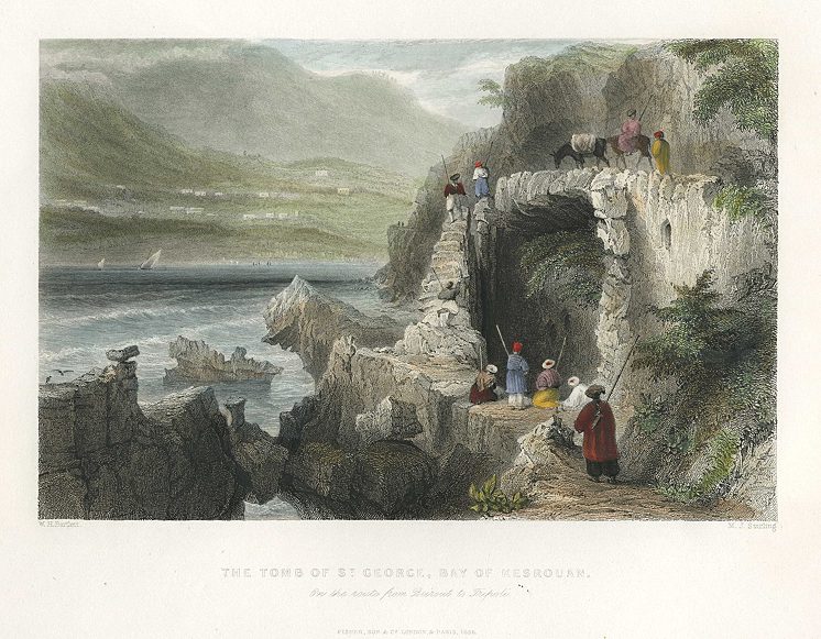 Lebanon, Tomb of St.George, Bay of Kesrouan, 1837