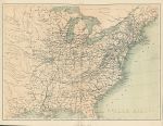 United States, eastern division map, 1863