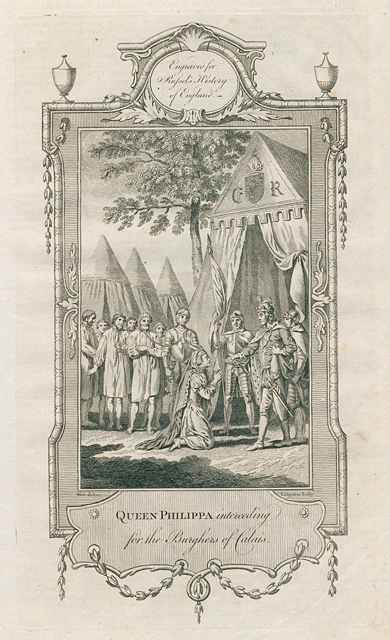 Queen Philippa interceding for the Burghers of Calais (in 1347), 1781