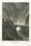 Switzerland, St.Gotthard Pass, The Devil's Bridge, 1820
