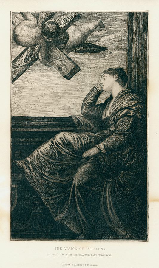 The Vision of St.Helena, etching by Sherborn after Veronese, 1884
