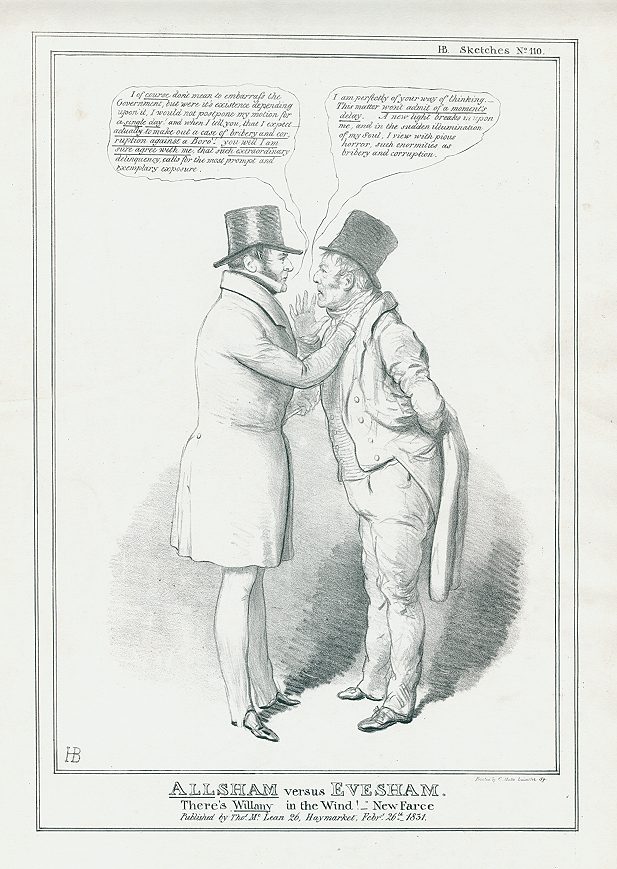 'Allsham versus Evesham ...', John Doyle, HB Sketches, Feb 26, 1831