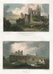 Wales, Caerphilly Castle, (2 views), 1830