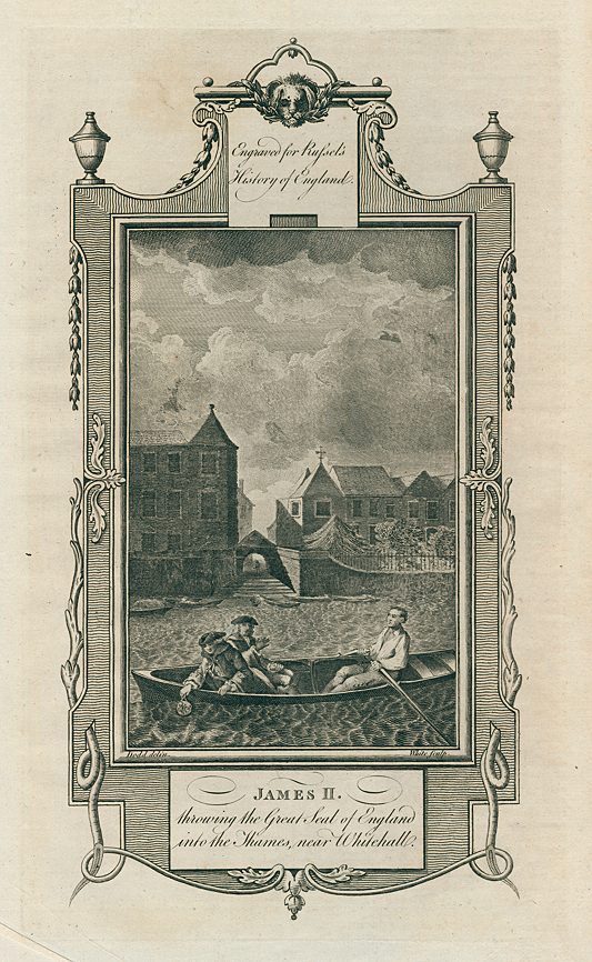 James II throwing the Great Seal into the Thames (in 1688), 1781