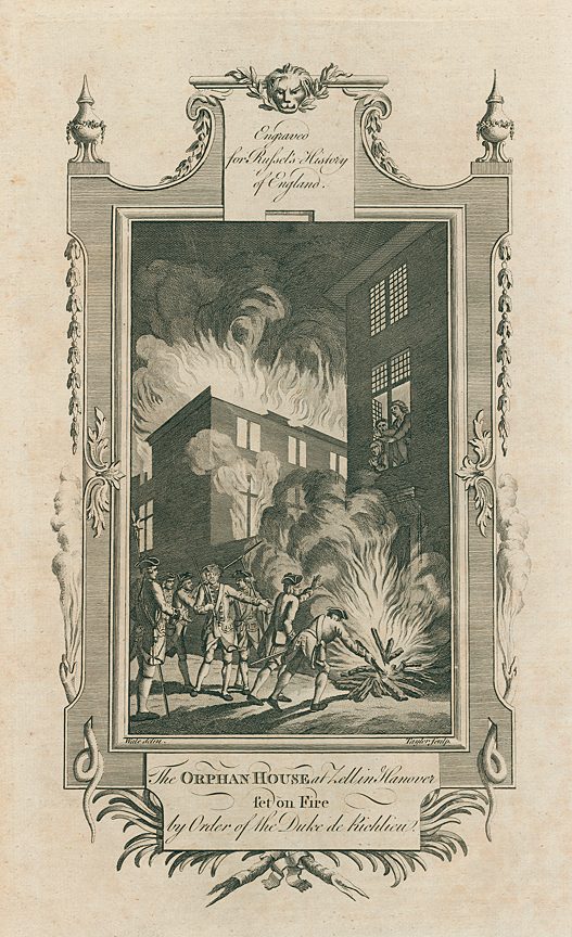 Orphan House at Zell in Hanover set on fire (in 1767), 1781