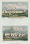 London Alms Houses, 2 views, 1831
