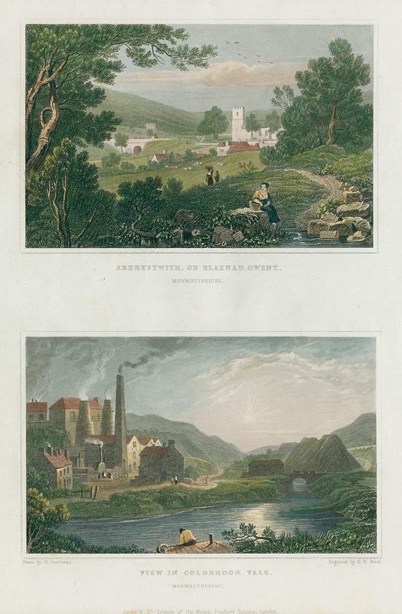 Wales, Monmouthshire, Aberystwyth & Coldbrook Vale, (2 views), 1830