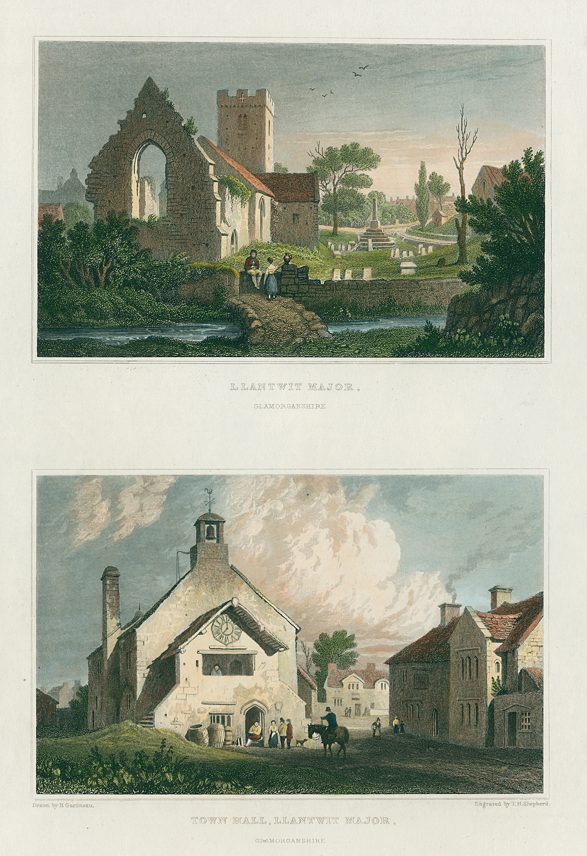 Wales, Glamorganshire, Llantwit Major, (2 views), 1830