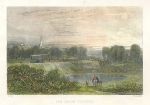 Staffordshire, the Aston Viaduct, with early steam train, 1856