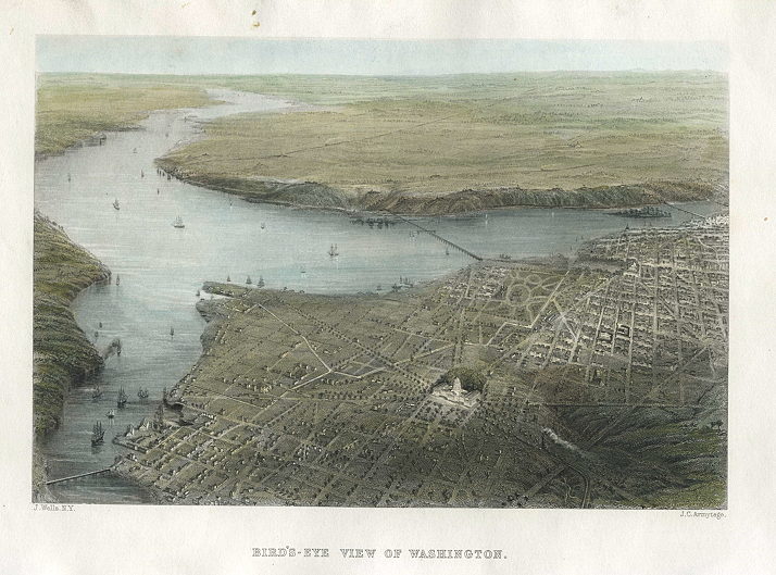 USA, Washington, bird's-eye view, 1863