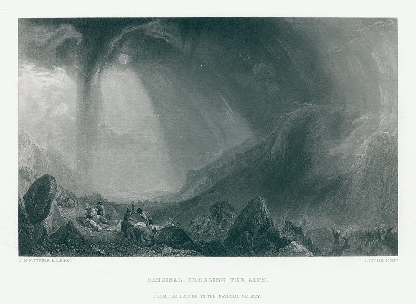 Hannibal Crossing the Alps, after Turner, 1863