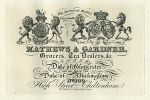 Cheltenham, Trade Advert, Matthews & Gardner Grocers, 1826