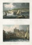 Wales, Swansea Harbour and Castle, (2 views), 1830