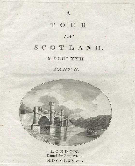 Tour in Scotland, title page, 1776
