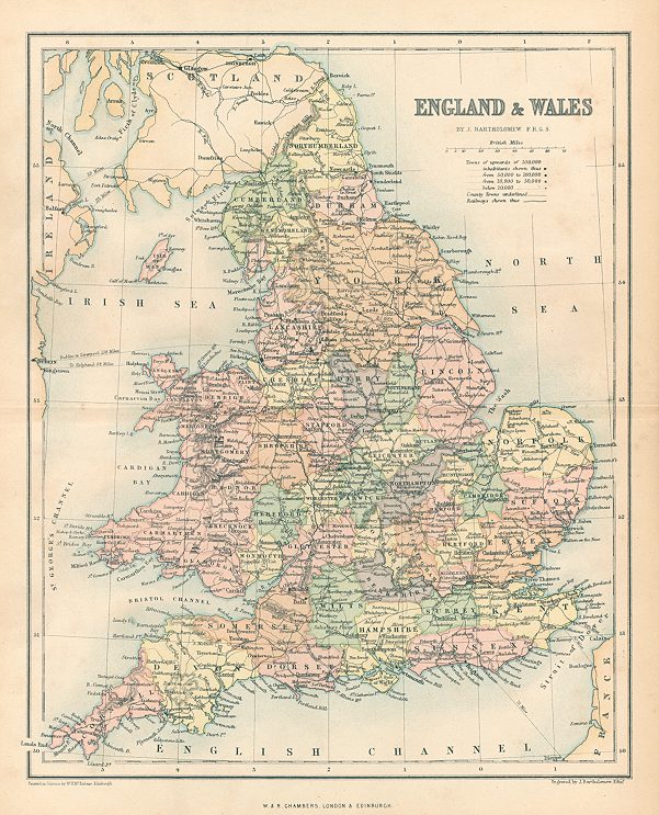 England & Wales map, 1864