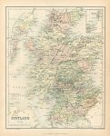 Scotland map, 1864