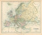 Europe map, 1864