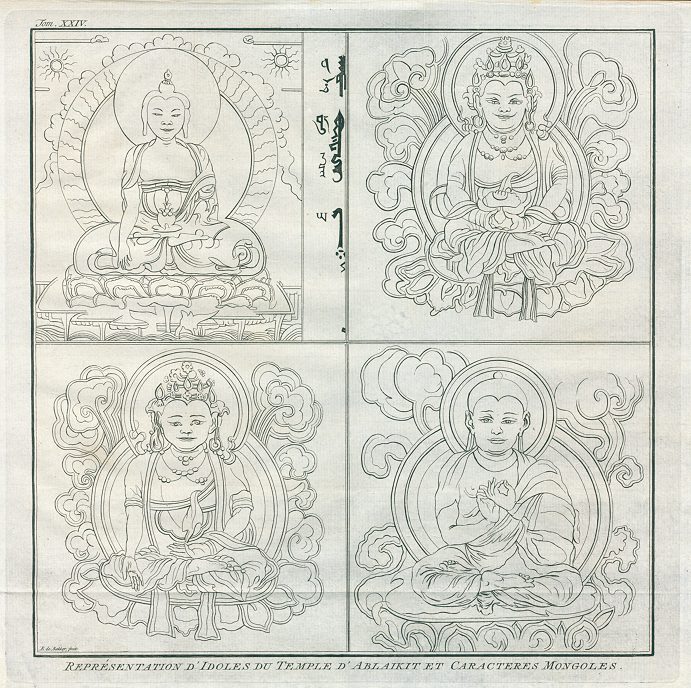 Russia, Idols in the Mongol Temple of Ablaikit, 1760