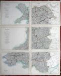 Wales map, on six sheets, 1856