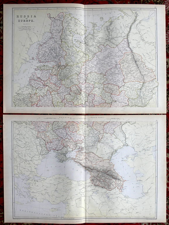 Russia in Europe map (on two sheets), 1882