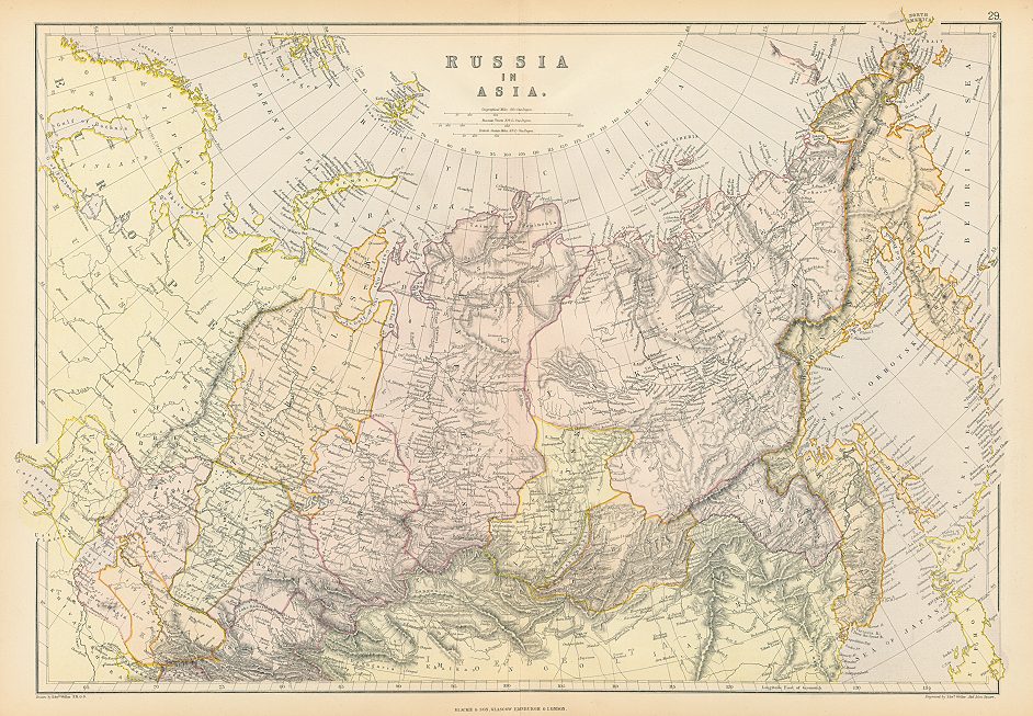 Russia in Asia map, 1882