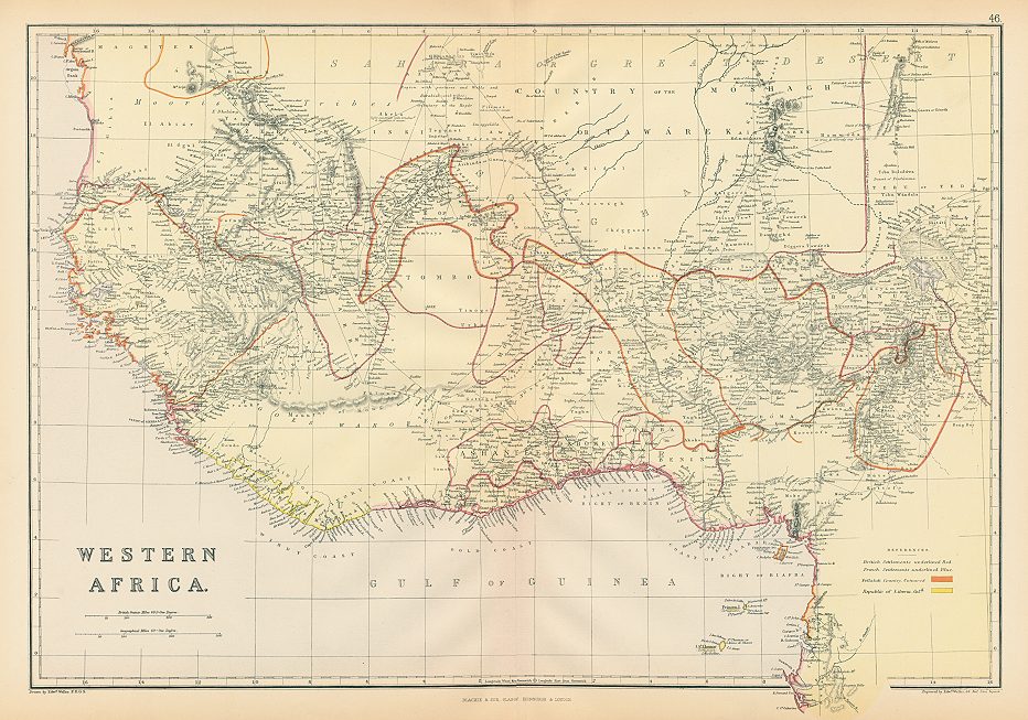 Western Africa map, 1882