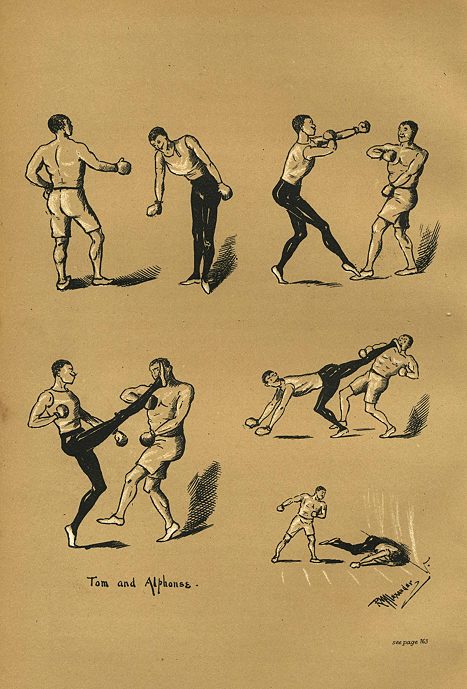 Boxing, English v. French styles, 1894