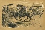 Horse Racing, jump refused, 1894