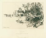Sussex, Cowdray, etching by Seymour Haden, 1883
