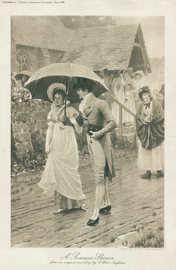 A Summer Shower, after E.Blair Leighton, 1905