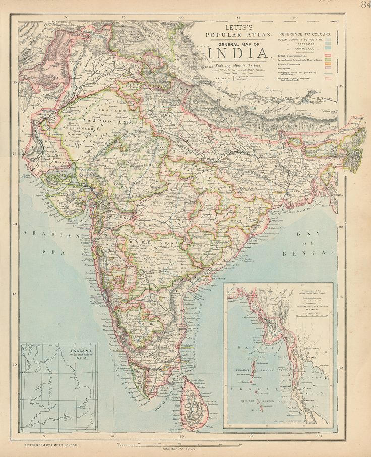 India map, 1881