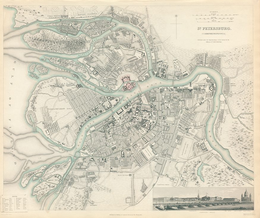 Russia, St.Petersburg plan, SDUK, 1834