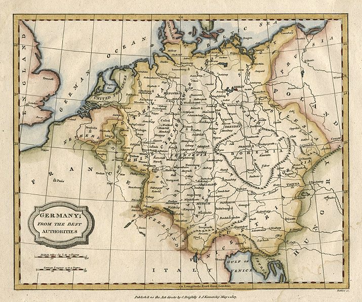Germany map, The General Gazetteer, 1809