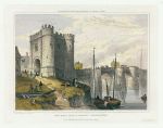 Gloucester, Old West Gate & Bridge over the Severn, 1828