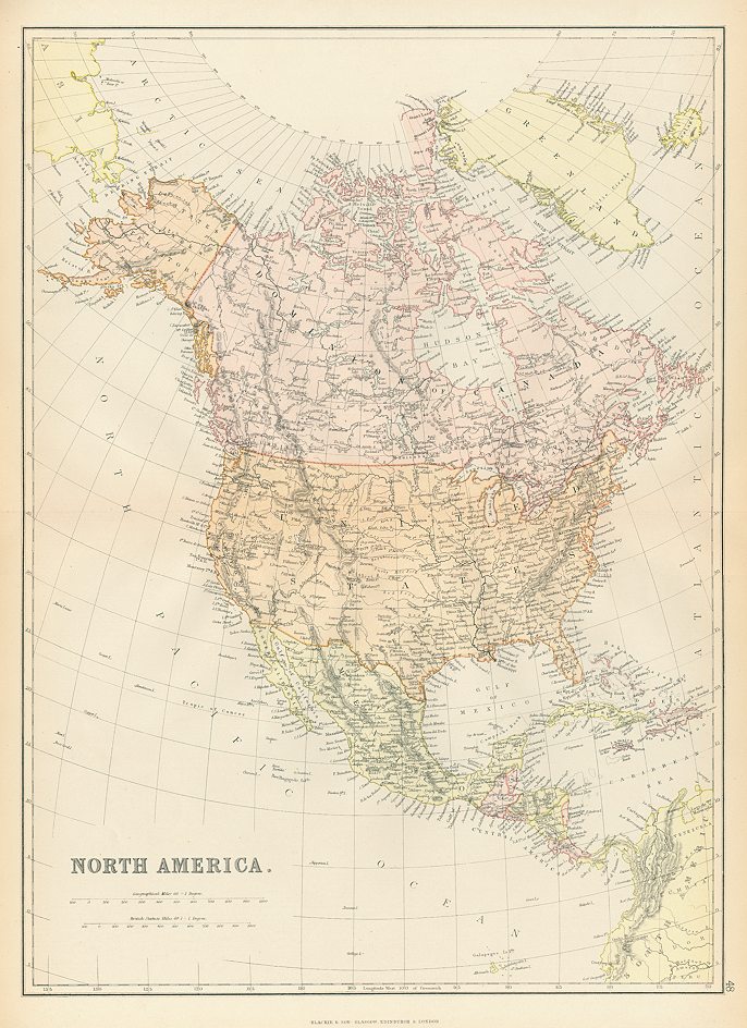 North America map, 1882