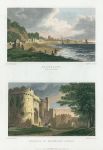 Wales, Beaumaris and Beaumaris Castle entrance, (2 views), 1830