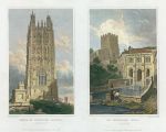 Wales, Wrexham Church and St Winifred's Well, (2 views), 1830
