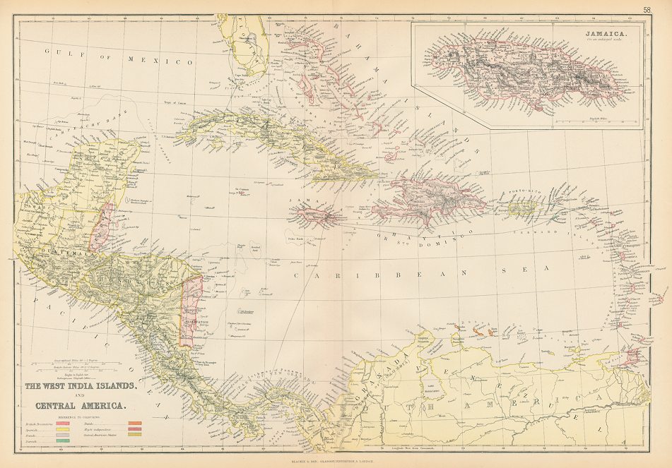 West India Islands and Central America, 1882