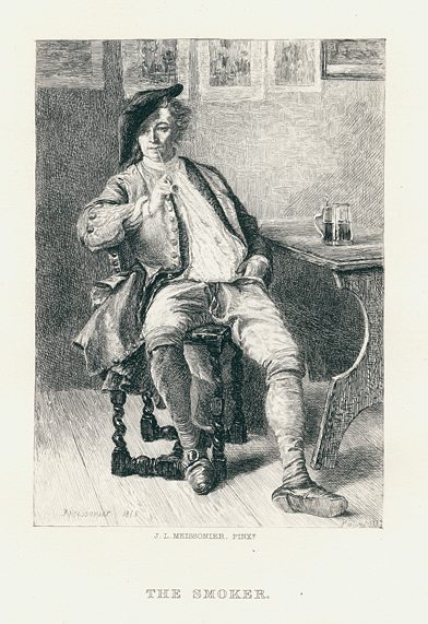 The Smoker, after Meissonier, 1877