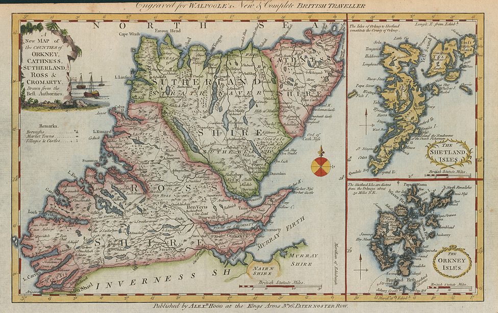 North Scotland, Orkney & Shetland Isles map, 1784