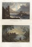 Wales, Conway, Suspension Bridge & Castle, (2 views), 1830
