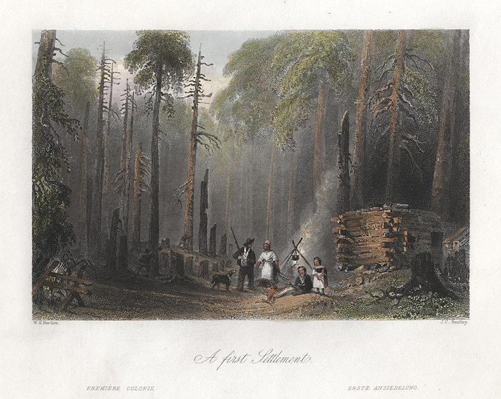 Canada, Forest Settlement (log cabin), 1842