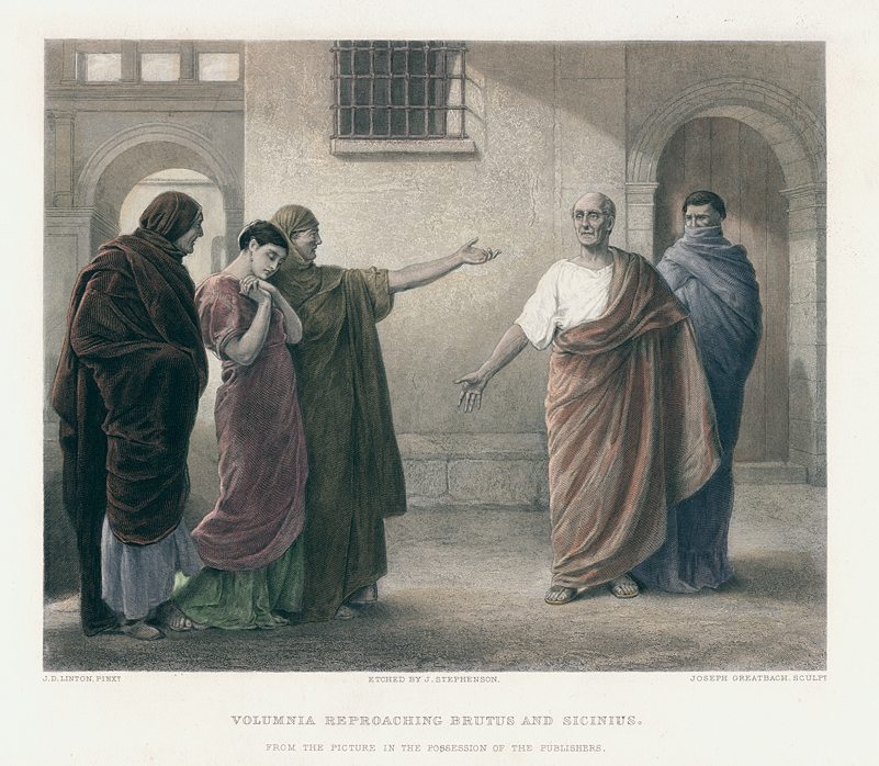 Volumnia Reproaching Brutus and Sicinius, after Linton, 1877