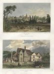 Essex, Halstead & Little Warley Hall, (2 views), 1834